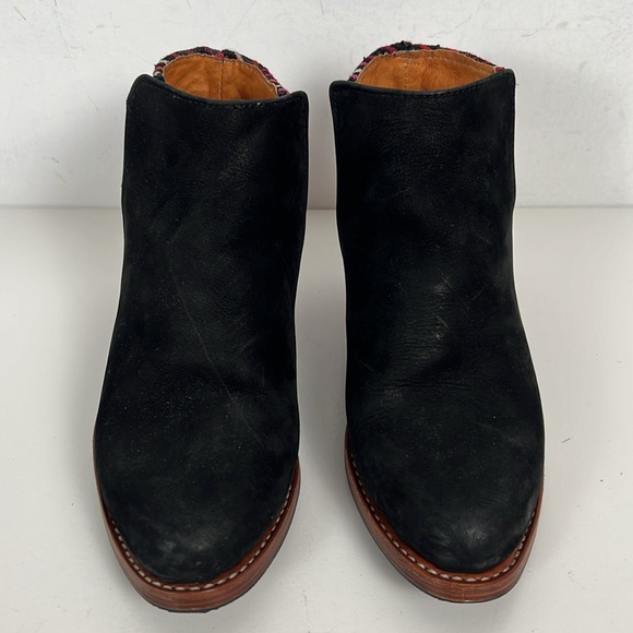 Unique Handmade Guatemalan Embroidered Stacked Heel Nubuck Ankle Booties 6.5/7 - Picture 6 of 7